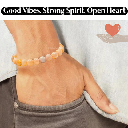 Amazing Gemstone Canadian Flower Agate Bracelet for Women Men's Gifts - Protection Healing Crystal Bracelet - 8mm Gemstone Beaded Adjustable Bracelet Pulseras Para Hombres Mujer Stocking Stuffers