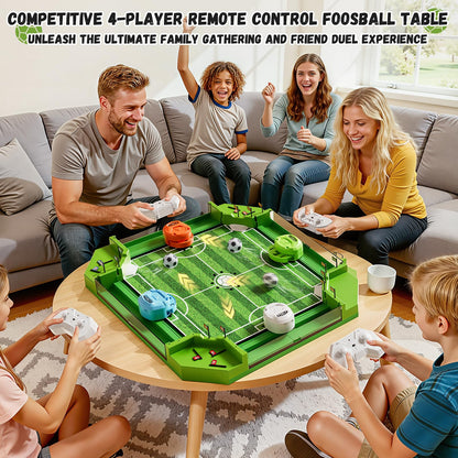 Remote Control Foosball Table Game, Mini Soccer Board Games with 3 Balls & 4 Remote Controllers, Football Tabletop Games Toy for Kids and Adults 3 4 5 6 7 8-12+Years Old - Gift for Boys Girls