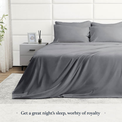 BELADOR Silky Soft Sheet Set - Luxury 6 Piece Bed Sheets for Queen Size Bed, Secure-Fit Deep Pocket Sheets with Elastic, Breathable Hotel Sheets & Pillowcase Set, Wrinkle Free Oeko-Tex Sheets