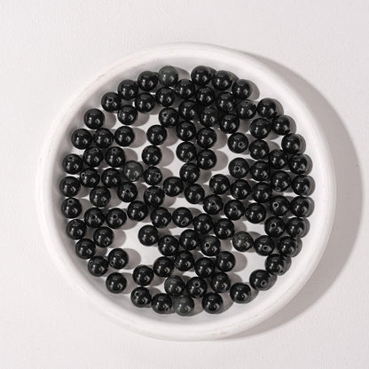 Raicegs 100pcs 8mm Obsidian Beads Natural Gemstone Beads Round Loose Beads for Jewelry Making DIY Bracelets Necklace