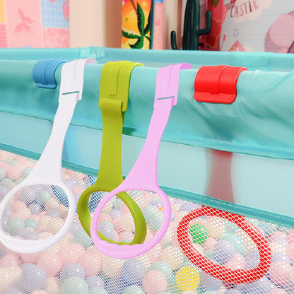YYaaloa 10pcs White Baby Pull-Up Rings for Toddlers (3.5x7.5inch)