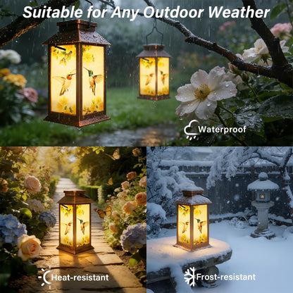 Ccinny Mothers Day Gifts, Solar Lanterns Outdoor Waterproof, Hummingbird Garden Decor Birthday Gifts for Women Mom Grandma, LED Hanging Solar Lights for Outside Yard Patio Lawn Porch