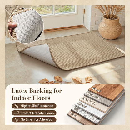 Jute Front Door Mat Indoor Entrance Indoor Door Mat Rugs for Entryway Entry Entrance Mats Inside Doormat Welcome Mats Boho 17"X30" Small