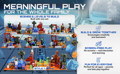 PLAYIQ 181-Piece Magnetic Building Blocks Set – STEM Toys for Kids Ages 3+ | Educational Space-Themed Magnetic Construction Kit with LED Light-Up Cubes | Sensory Gift Toy for Boys & Girls
