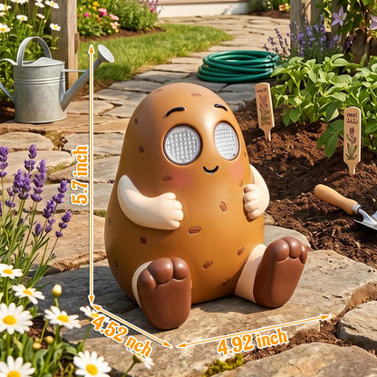 PaLuQiYa Solar Garden Statue,Cute Outdoor Statue with LED Light, Outdoor Decor for Patio,Balcony,Yard,Lawn Ornament,Birthday Gifts for Mom Grandma (Patato)