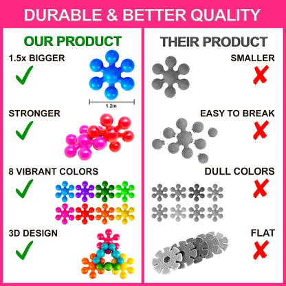 Curious 2 Learn Building Blocks 300ct - STEM Toys for Creativity - 4 Year Old Boy Birthday Gift - Interlocking Discs Set - 5 Year Old Boy Birthday Gift - Educational Toys