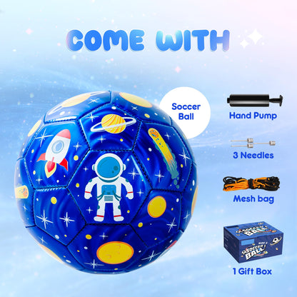 EVERICH TOY Kids Soccer Ball Size 3 for Toddlers Kids 2-5 5-8 - Glitter Cartoon Design with Pump Deflated - Sports and Outdoors Toys Games - Easter Basket Stuffers Birthday Gifts for Boys Girls
