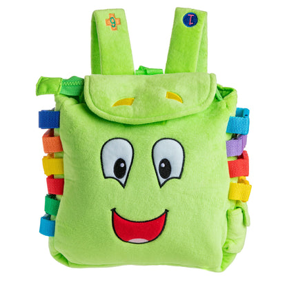 Buckle Toys Buddy Toddler Backpack with Buckles & Toddler Learning Activities and Sensory Toys for Toddlers 1-3, Travel Essentials Road Trip Activities for Fine Motor Skill Development Educational Toy
