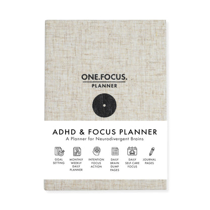 Daily Focus Planner: 90-Day Undated Goal Journal, Vision Mapping, Prioritize To-Do Lists, Wellness, Monthly, Weekly, Daily Goal Setting, Gratitude, Habit Tracking, Gift for Men and Women with ADHD, Neurodivergent Adults, 2026 Productivity, A5, Linen