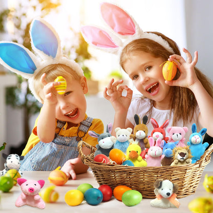 EDZTUN 32Pcs Mini Plush Animals Toy Set Assortment Easter Christmas Bulk Stuffed Keychain Party Favors for Kids Small Animals Decorations Toys Carnival Prizes Birthday Goodie Bag Fillers