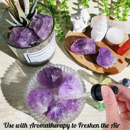 ZHIYUXI Amethyst Raw Crystals Bulk Large Crystals 2" Quartz Crystals and Stones Rocks for Tumbling Gemstones for Meditation, Wicca, Cabbing, Fountain Rocks, Wire Wrapping, Decoration 4pcs