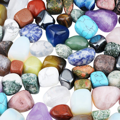 rockcloud 1 lb Tumbled Polished Stones Gemstone Supplies for Wicca,Reiki,Healing Crystal,Assorted Stones