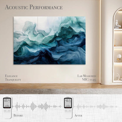 Soon Global Acoustical Wall Panels, 72 X 48 Inches Art Acoustic Panels, Decorative Acoustic Panels, Acoustic Wall Panels, Sound Absorbing Wall Art, Aqua Dreams