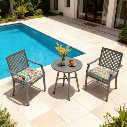 LVTXIII Outdoor Chair Cushions 18.5x16x3 Inch, Water-Repellent Patio Seat Cushions with Ties & Hidden Zipper, 2 Pack Thick Foam Chair Pads for Garden Furniture, Paisley Multi