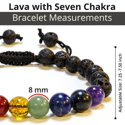 ANAYA AGATE Healing Crystal Bracelet – Chic Gemstone Bracelet for Men and Women – 8mm Round Bead Bracelets for Spiritual Healing, Protection, Positive Energy - 7 Chakra, Lava