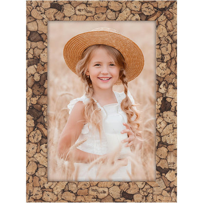 ORIVAN 4x6 Picture Frame Display 4x6 Picture Stone Brown Photo Frame for Wall and Tabletop Decoration