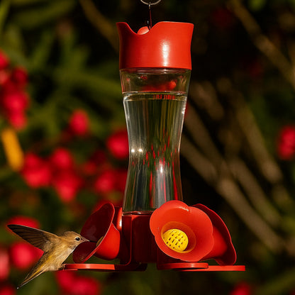 Perky-Pet Glass Hummingbird Feeders for Outdoors with Ant Moat, Bee Guards, & Perches, 8oz Nectar Capacity, Wide-Mouth Bottle for Easy Filling & Cleaning, Outdoor Garden Décor, 203CPBN-2 (Pack of 2)