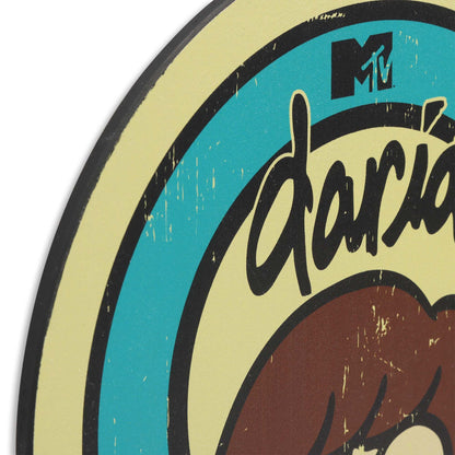 Daria Overcome With Emotion Round Wood Wall Decor - Funny Daria Sign for Home or Office