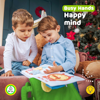 deMoca Plane Toys for Toddlers 1-3, Long Flight Must Haves, Quiet Busy Book for 1 Year Old, Travel Toys for Toddlers on Airplane, No Noise Activity Book, All Parts Attached, Gift for Girls & Boys