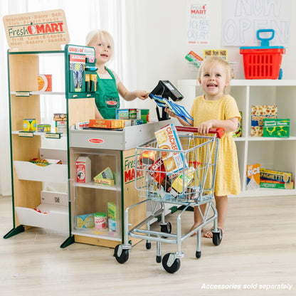 Melissa & Doug Fresh Mart Companion Set, Grocery Store Pretend Play Toys, Toy Kitchen Accessories & Play Food, Preschool Learning Toys for Girls & Boys 3+