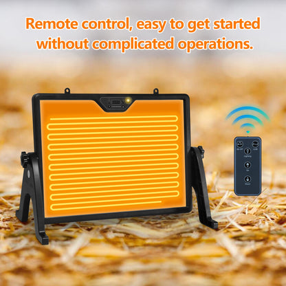 Chicken Coop Heater Winter - Safe Adjustable Temperature Heater with Remote Control, Timer-Ready for Indoor Outdoor Pets/Animals, Black
