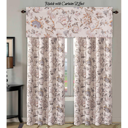 H.VERSAILTEX Blackout Curtain Valances for Kitchen Window/Living Room/Bathroom Privacy Added Rod Pocket Home Decoration Winow Valance, 52" W x 18" L, Floral in Sage and Brown