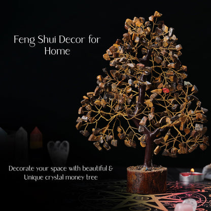 Tigers Eye Crystal, Feng Shui Decor, Crystal Money Tree, Office Decor, Good Luck Prosperity Fortune, Feng Shui Money Tree, Home Decor, House Warming Gift, Meditation Bonsai, Energy Crystals And Stones