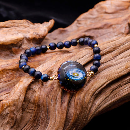 Day Day Up Blue Tiger's Eye Stretchy Bracelet, Orgonite Energy Healing Crystal Beads, Elastic Chakra Jewelry (Style 6)