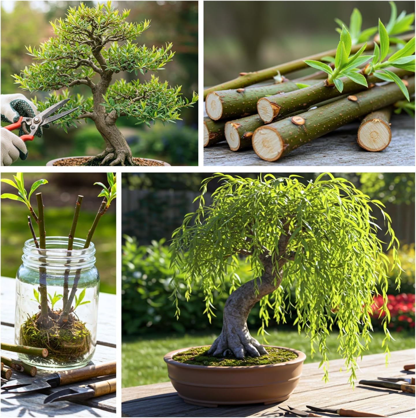 Dwarf American Weeping Willow Bonsai Tree Cutting to Grow - Fast Growing, Indoor/Outdoor Bonsai Material