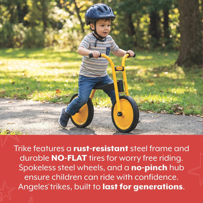 Angeles MyRider Kids Tricycle, Toddler Tricycle with Solid Airless Rubber Tires, Kids Bike for Preschools and Daycare, Ages 3+, MyRider 11.5" Tall Seat