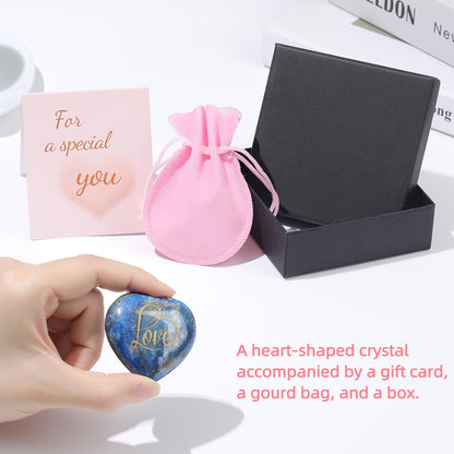 ZHIYUXI 45mm Lapis Lazuli Gemstones Polished Rocks Lapis Lazuli Stone Smooth Rocks Gem Stones Blue Lapis Lazuli Crystal Polished Stones Engraved Heart Meditation Spiritual Healing Gifts for Men Reiki