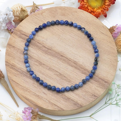MASSIVE BEADS Natural Genuine Gemstone Beads Healing Crystal Chakra Reiki Jewelry Faceted Round Beads Bracelets (Blue Sodalite, 3mm)