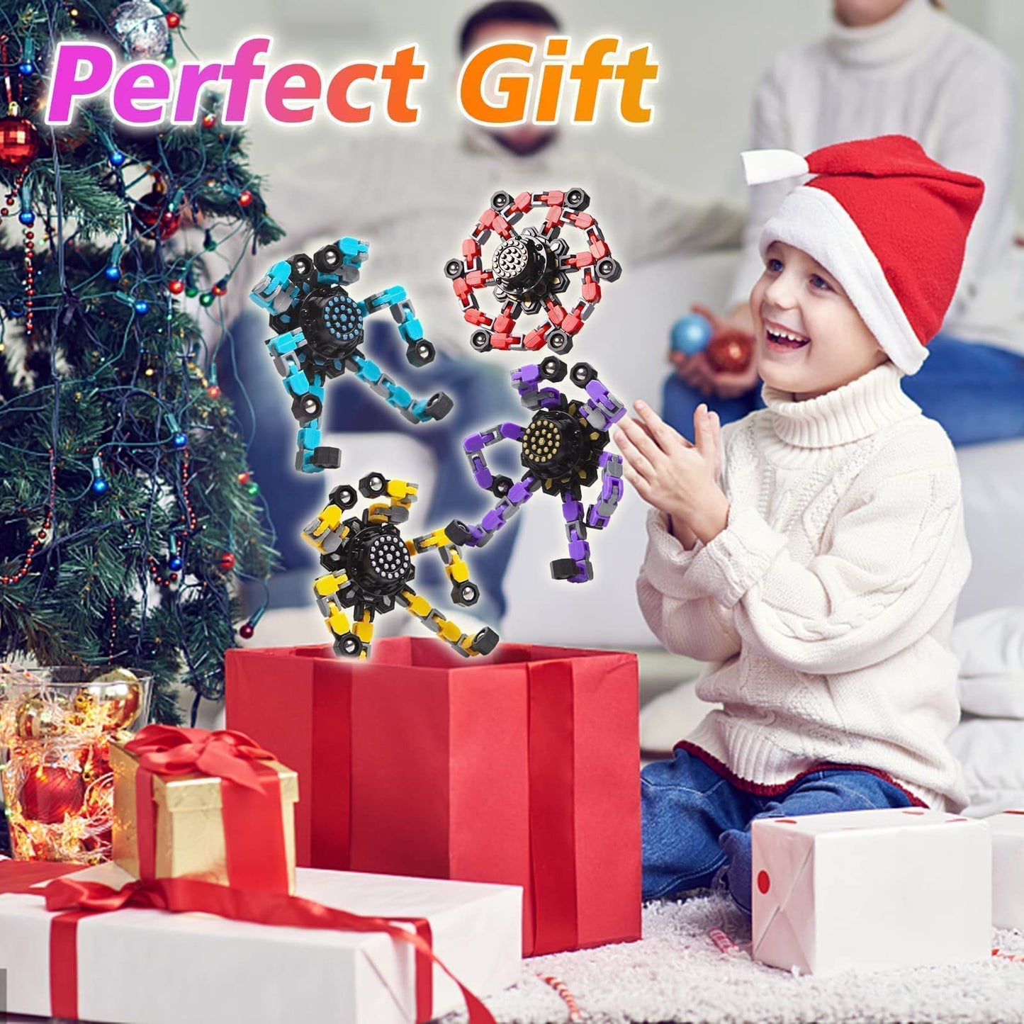 Gokeey Party Favors for Kids All Age Travel Sensory Toys for 8 9 10 Year Old Boys Transformable Fidget Spinners Toys for Kids and Adults Birthday Gifts for Teens