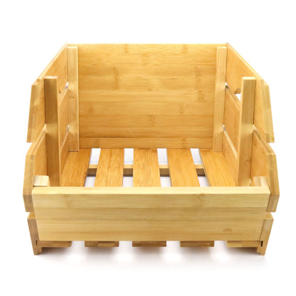 ROYALHOUSE Bamboo Fruit Bowl, Fruit & Vegetable Storage For Kitchen Countertop, Bamboo Fruit Basket, Tabletop Fruit Serving Bowl