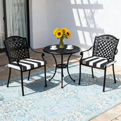 LVTXIII Outdoor Seat Cushions Set of 4 Square Corner Chair Cushions with Ties, Patio Chair Pads for Home Office and Patio Garden Furniture Decoration 19"x19"x2", Cabana Black