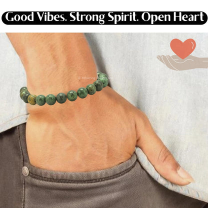 Amazing Gemstone African Turquoise Bracelet for Women Men's Gifts - Protection Healing Crystal Bracelet - 8mm Gemstone Beaded Adjustable Bracelet Pulseras Para Hombres Mujer Stocking Stuffers