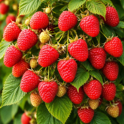 Joan J Raspberry Plants – Thornless Red Raspberry with Large Sweet Berries – Everbearing Fruit Plants for Home Gardens (10 Plants)