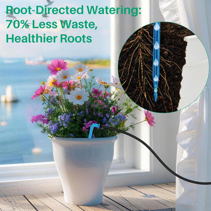 NFESOLAR 4W Solar Drip Irrigation Kit for Outdoor Indoor Plants, Customizable Watering Duration 1–30min & Interval 3h–7d, Solar Irrigation System for Garden Patio Balcony Vacation