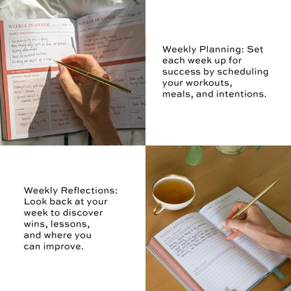 Paper & Progress Wellness Journal – 12-Week Fitness & Self Care Journal for Women | Daily Habit Tracker, Meal Planner, Workout Log, Weekly Reflections & Mindset Coaching Prompts