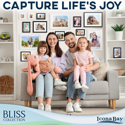 Icona Bay - 5x7 Light Oak Picture Frame - Modern Style Engineered Wood Frame - Table Top or Wall Mount - Bliss Collection