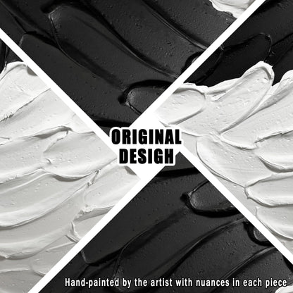 WVMAPTA Abstract Painting Wall Art for Living Room Black and White Wall Decor for Office Hand Painted Wall Art for Bedroom 20 x 40 Inch