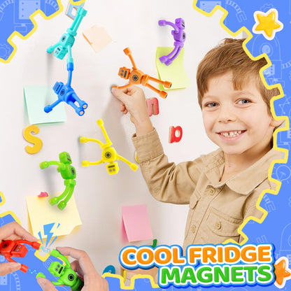 5PC Magnetic Robot Men Travel Toys for Kids Toddlers Boys Fidget Toys Airplane Road Trip Car Travel Activities Essential Fridge Magnets Fidgets Classroom Must Have Gifts Toy for Boy 3 4 5 6 Year Old