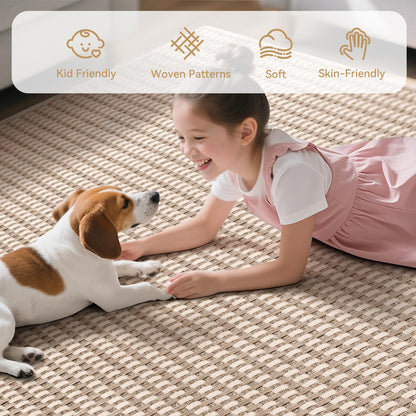 YDKGL 3x5 ft Area Rug Entryway Runner Rug Non Slip Washable, Boho Woven Kitchen Runner Rugs Door Mat Entry Rugs Carpet for Indoor Foyer Backdoor Hallway Floor Bedroom Living Room, Easy Clean, Brown