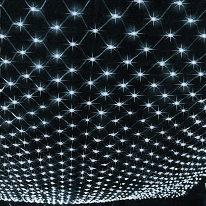 Dazzle Bright Christmas 360 LED Net Lights, 12FT x 5 FT Connectable Waterproof String Lights Clear Wire with 8 Modes, Christmas Decorations for Indoor Outdoor Xmas Party Yard Garden Decor (White)