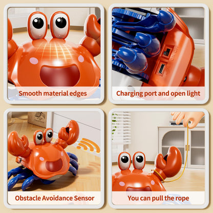 Beby Buty Crawling Crab Baby Toy, Infant Tummy Time Walking Dancing Moving Crab Toys for Babies, Toddler Birthday Gifts