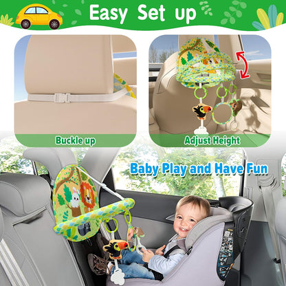 Dr.Rapeti Baby Car Seat Toy for Travel Rear Facing Double Sided Baby Travel Activity Car Seat Entertainment Toy Easy Drive Gift for Newborn Baby Infant