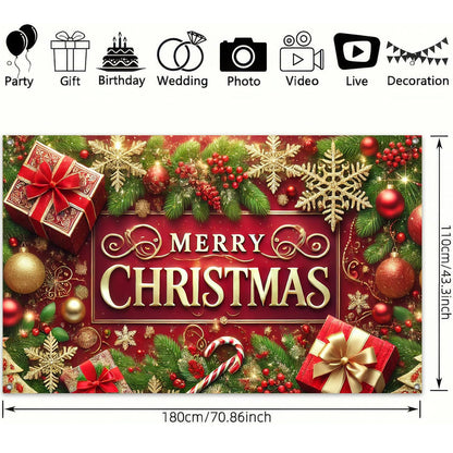BlissYard Merry Christmas Banner Festival Wall Hanging 71x43 Inches Large Banner for Christmas Holiday Decor Home Party Decorations Perfect for Indoor Outdoor Use