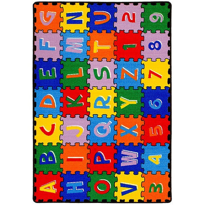 CR Kids/Baby Room/Daycare/Classroom/Playroom Area Rug. ABC Puzzle (A-Z and 1-9). Educational. Fun. Bright Colorful Vibrant Colors (8 Feet X 10 Feet)