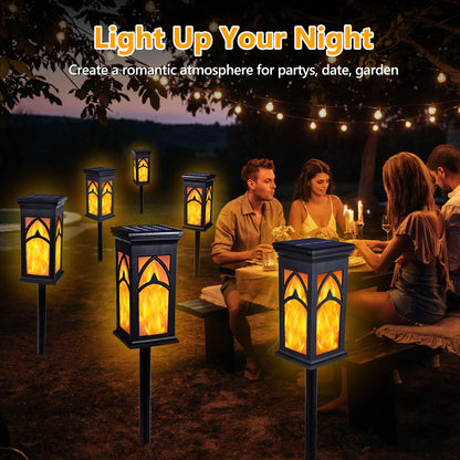 Jnaurb Solar Lights Outdoor, 6 Pack Solar Torch Light with Flickering Flame, Waterproof Garden Lights Outdoor Landscape Lighting, Flame Torches for Outside Patio Pathway Walkway Yard Lawn Decorations