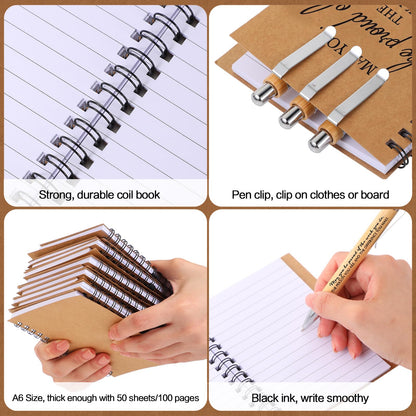 Honoson 100 Sets Employee Appreciation Gifts Appreciation Notebooks with Ballpoint Pens Mini Spiral Inspiration Journals Bulk Thank You Gifts for Group Coworker Staff Teachers Volunteers